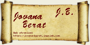 Jovana Berat vizit kartica